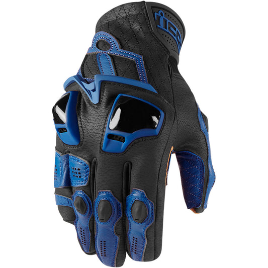 Icon Hypersport Short Gloves - Blue