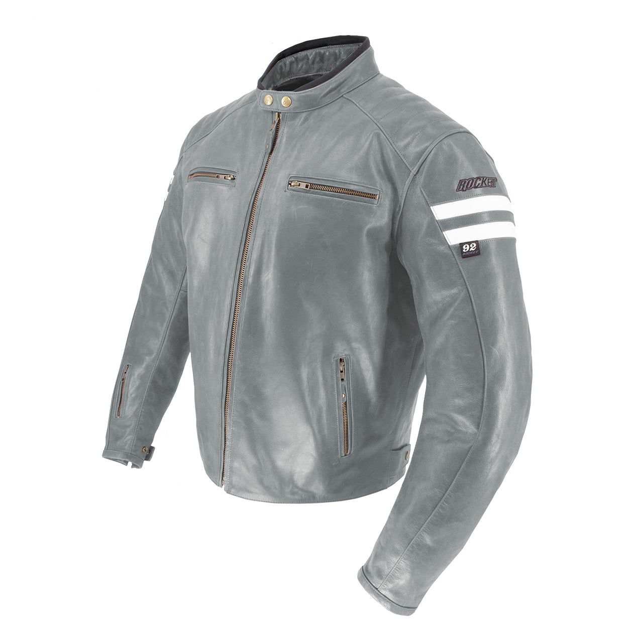 Joe Rocket Classic '92 Leather Jacket - Grey/White
