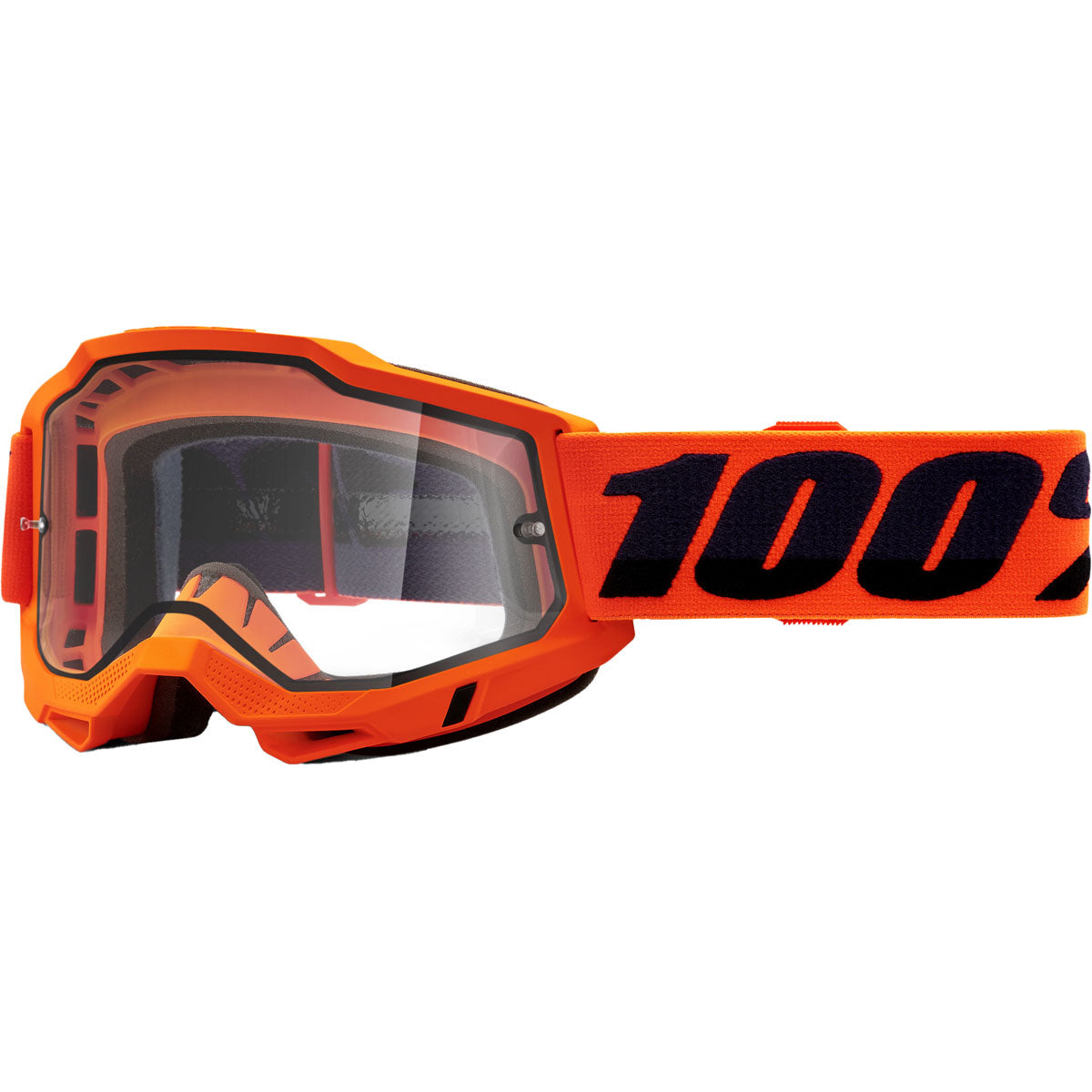 100% Accuri 2 Enduro Moto Goggles Neon Orange / Clear Lens