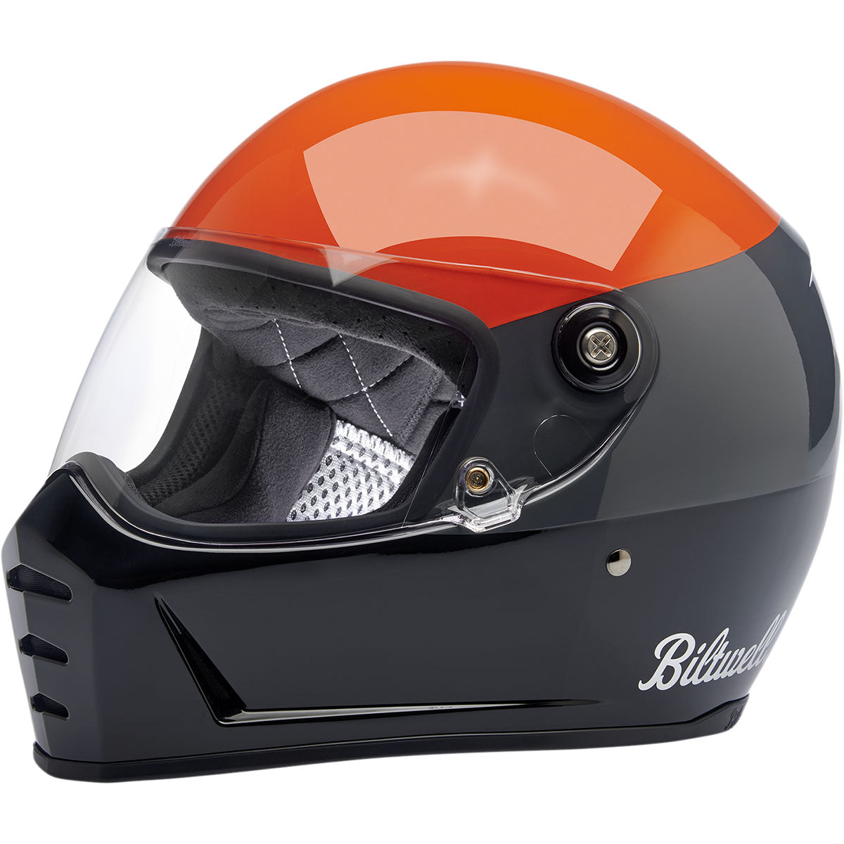 Biltwell Lane Splitter Helmet - Gloss Podium Orange/Gray/Black