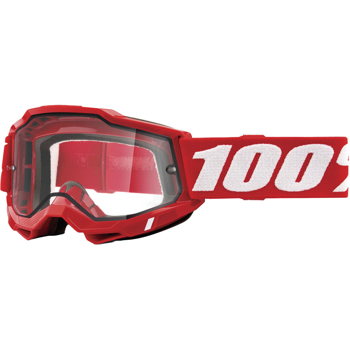 100% Accuri 2 Enduro Moto Goggles Neon Red / Clear Lens