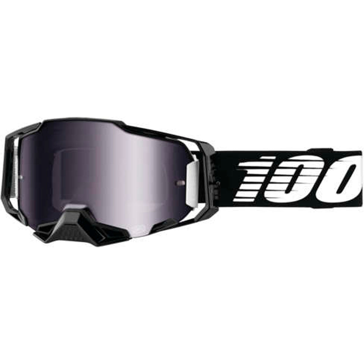 100% Armega Goggles - Black / Silver Lens Black / Silver Lens