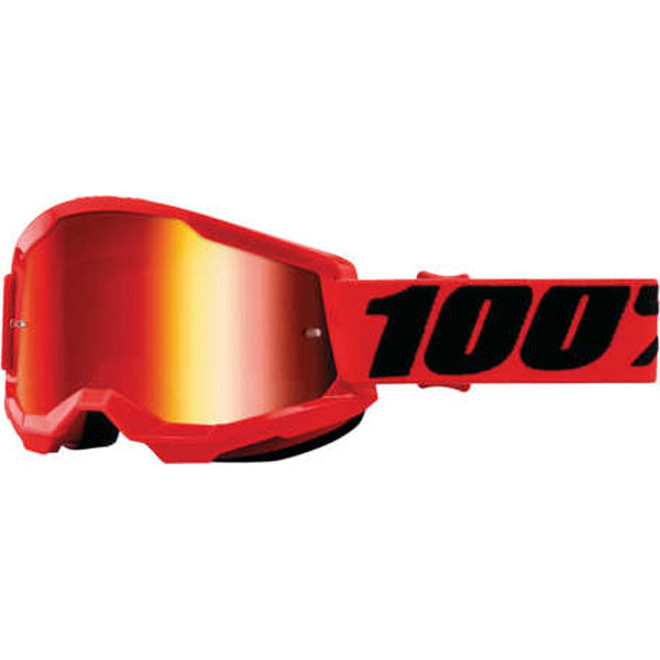 100% Strata 2 Goggles Red / Red Mirrored Lens
