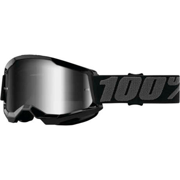 100% Strata 2 Goggles Black / Silver Mirrored Lens