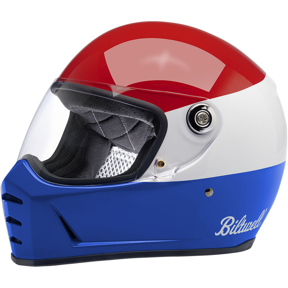 Biltwell Lane Splitter Helmet - Gloss Podium Red/White/Blue