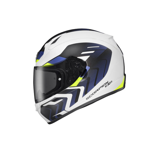 Scorpion EXO EXO-R320 Alchemy Helmet - White/Blue/Hi-Viz
