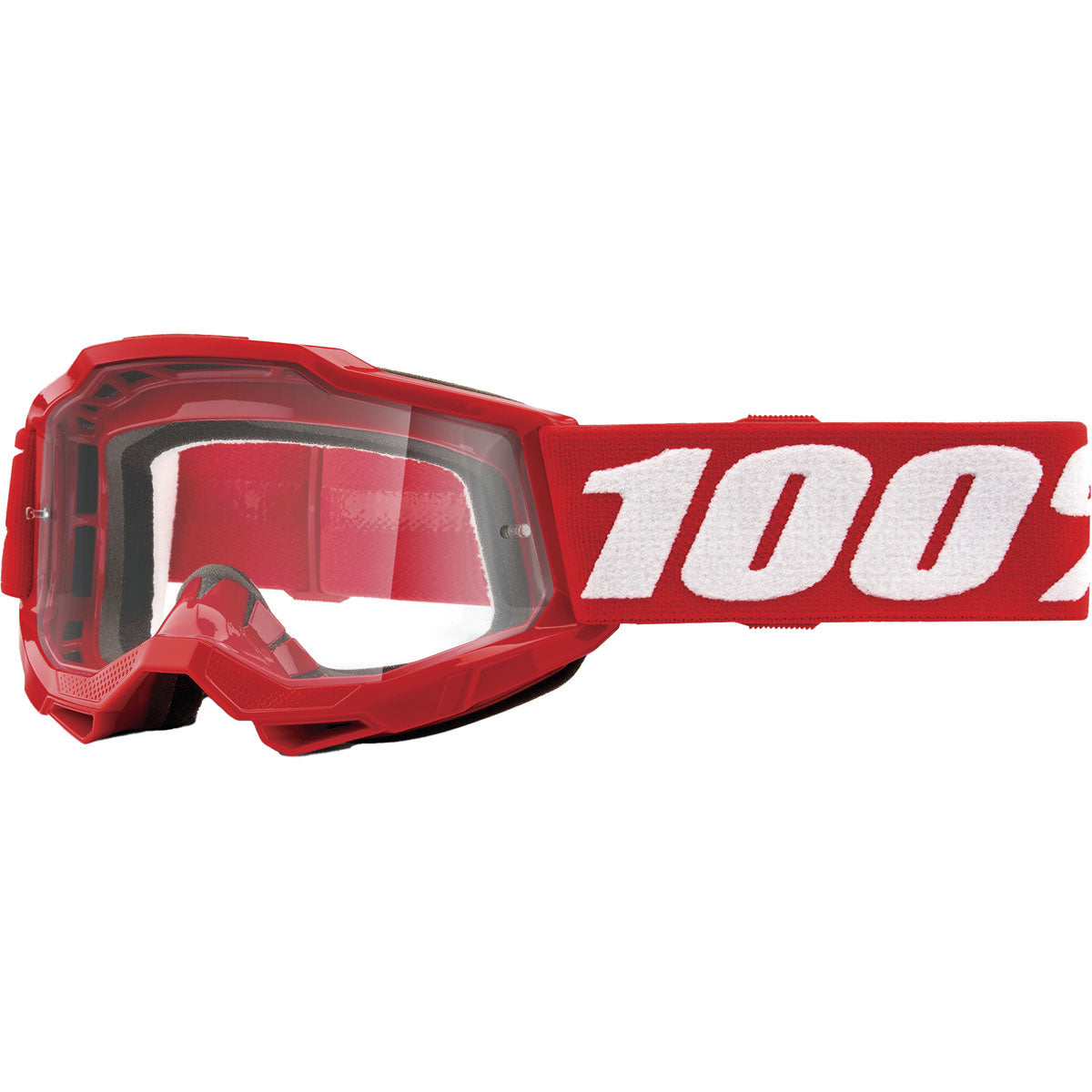 100% Accuri 2 Junior Goggles Neon Red / Clear Lens