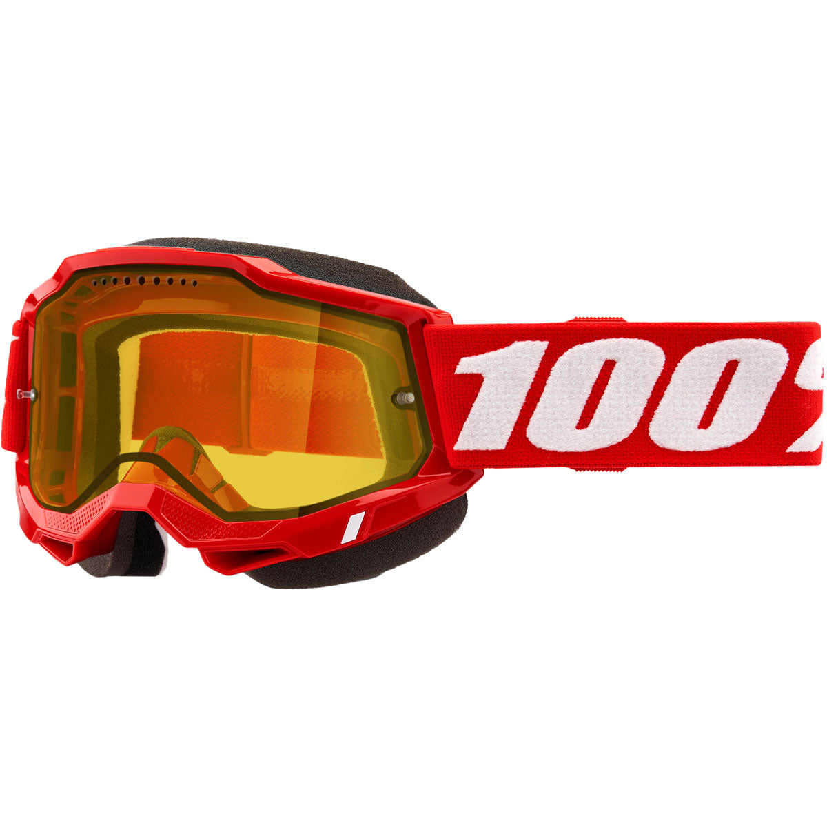 100% Accuri 2 Snowmobile Goggles Neon Red / Yellow Lens