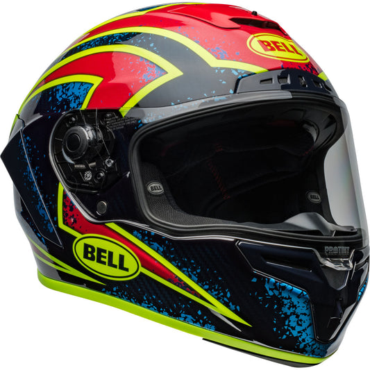 Bell Race Star DLX Flex Xenon Helmet - Gloss Blue/Retina