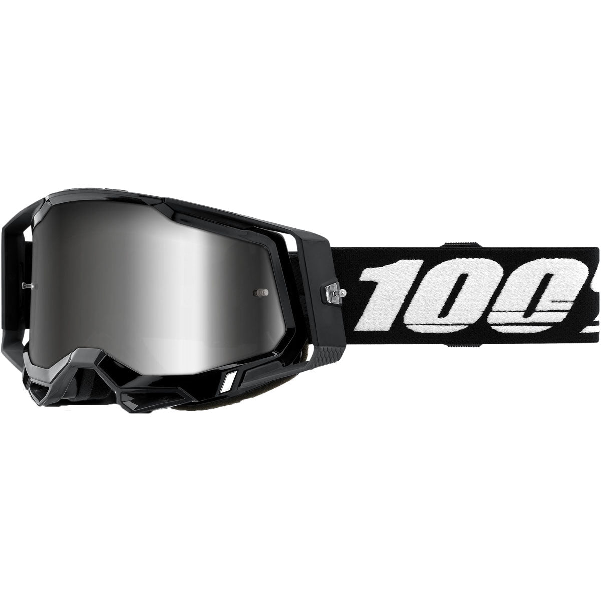 100% Racecraft 2 Goggles Black / Mirror Silver Lens