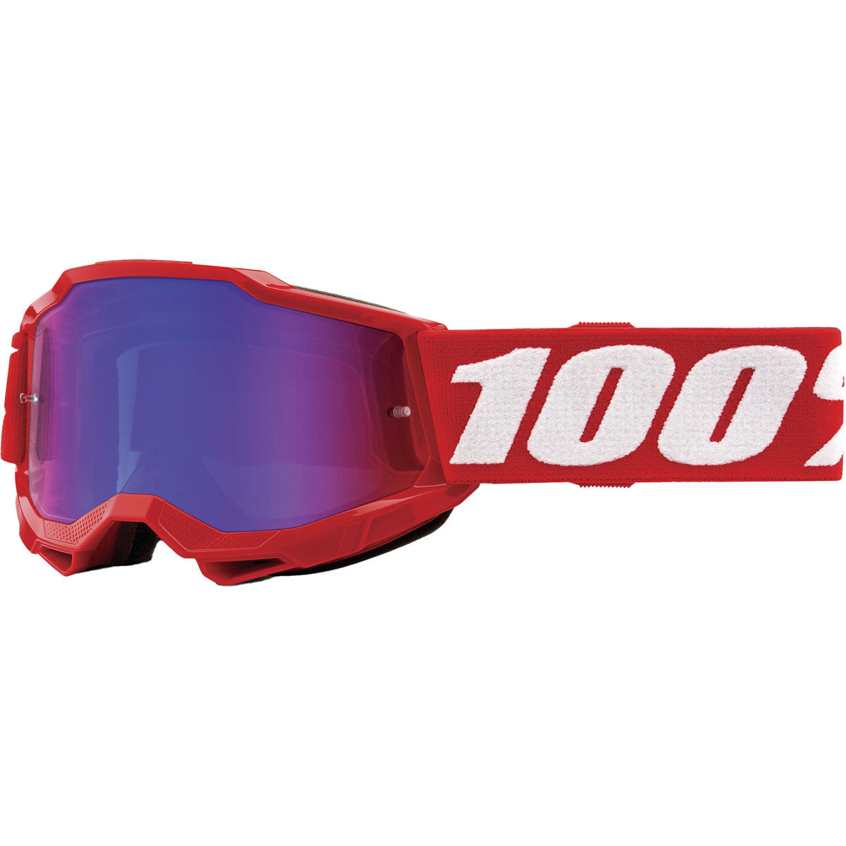 100% Accuri 2 Junior Goggles Neon Red / Mirror Red/Blue Lens