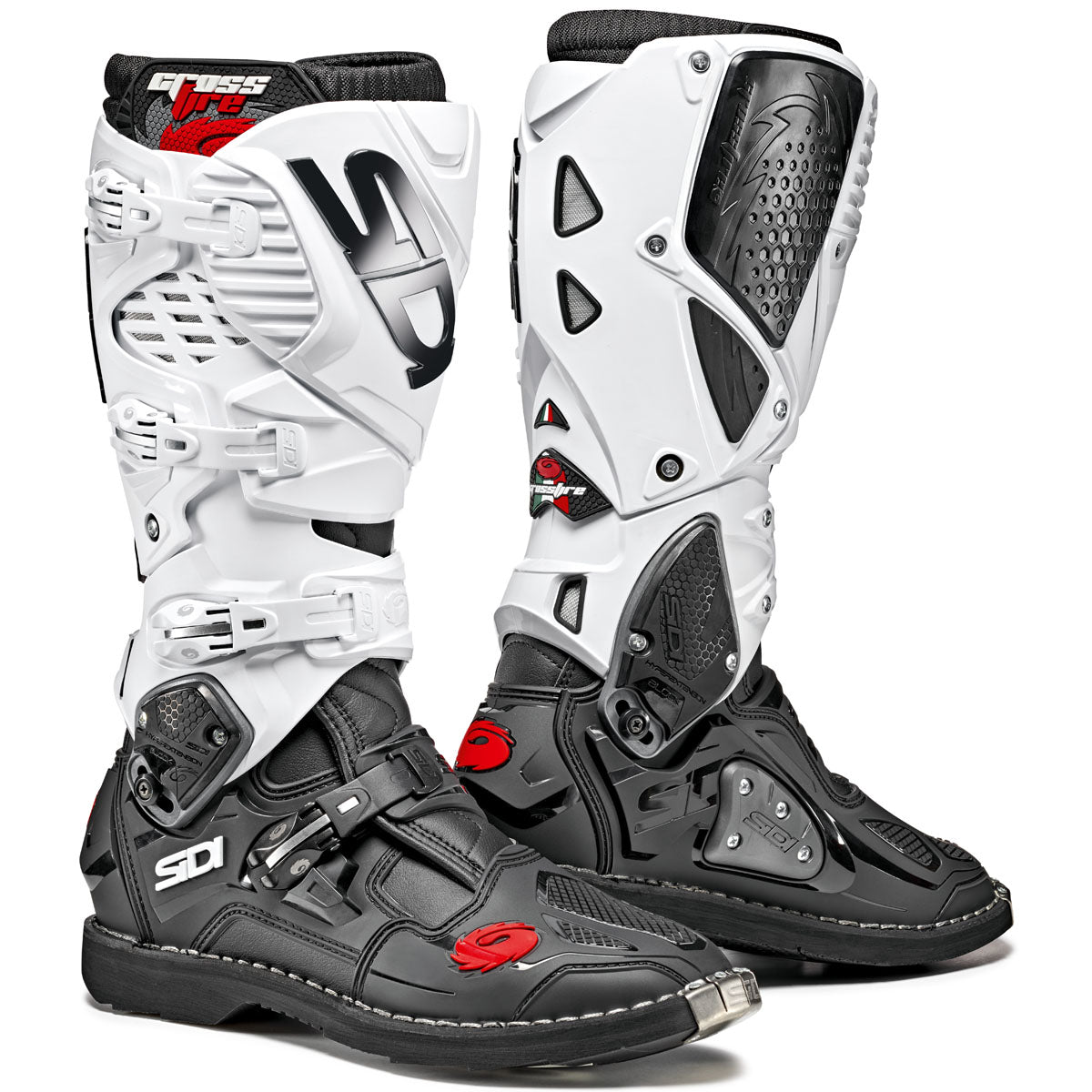 Sidi Crossfire 3 TA Off-Road Motorcycle Boots - Black/White