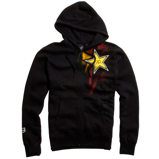 Fox Racing Rockstar Faded Zip Front Fleece Hoodie - Black