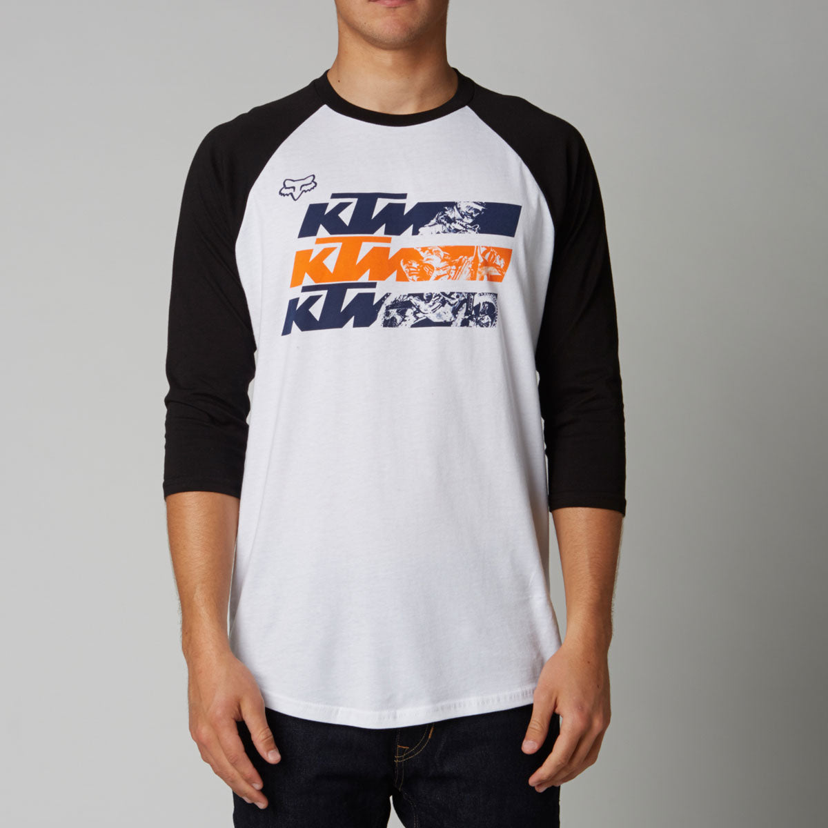 Fox Racing Ktm Shadow Raglan Tee - White/Black