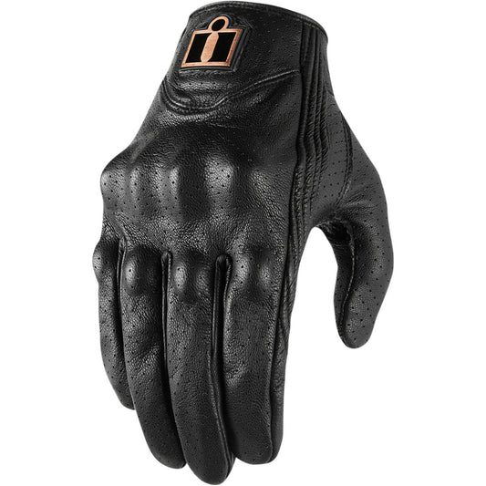 Icon Womens Pursuit Perforated Gloves - Black