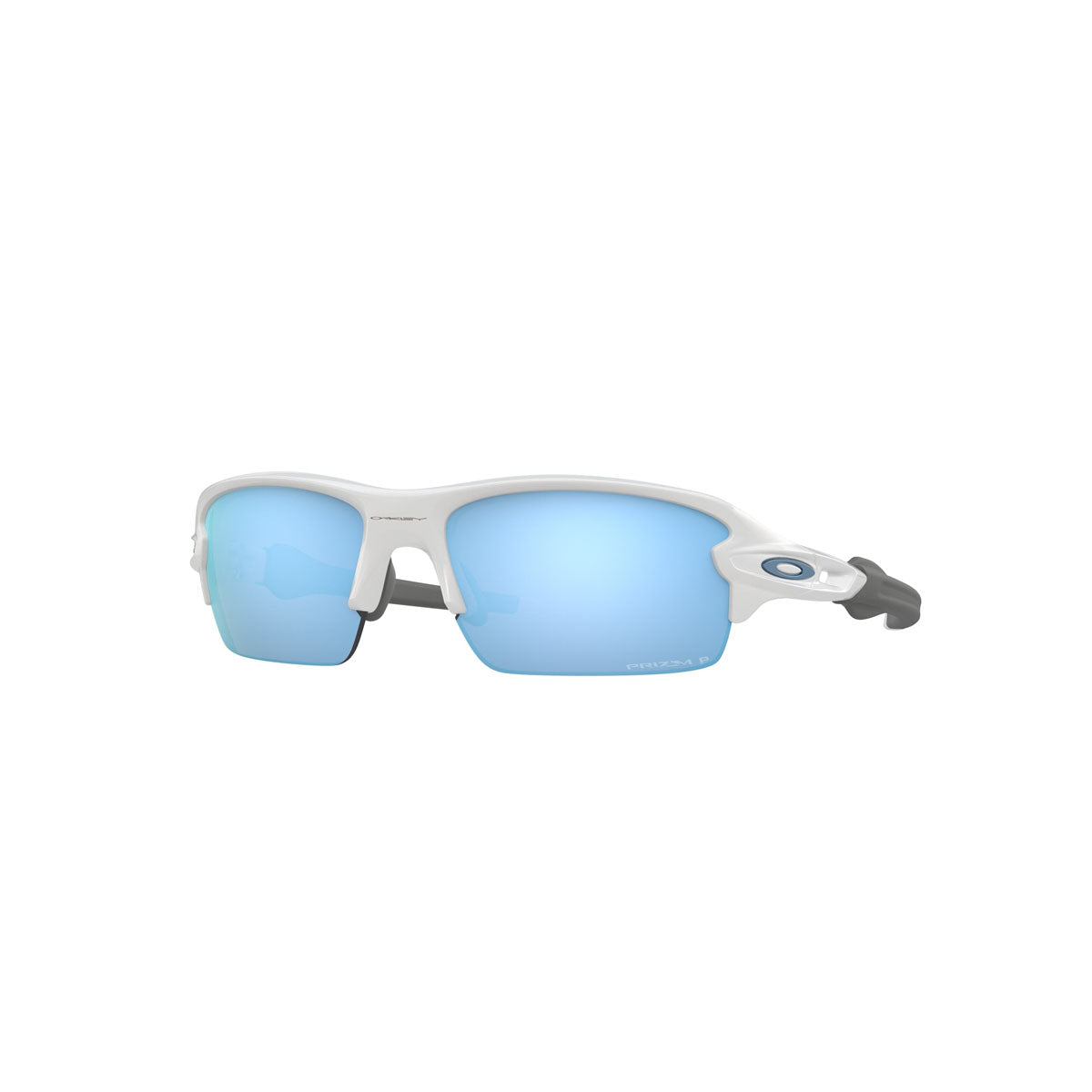 Oakley Youth Flak XS Polarized Sunglasses CLOSEOUT - Polished White/PRIZM Deep Water Polarized