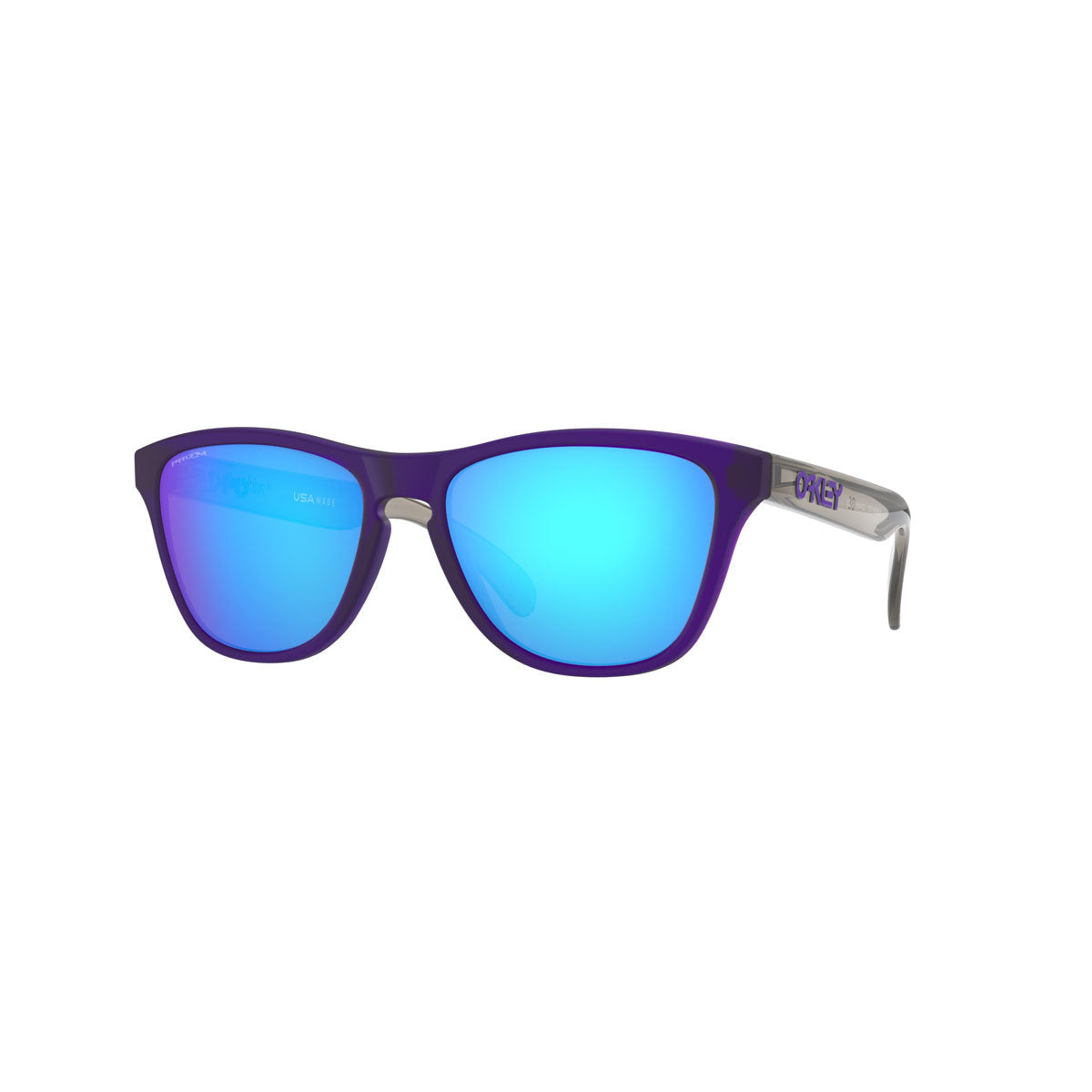 Oakley Youth Frogskins XS Sunglasses CLOSEOUT - Matte Transparent Purple/PRIZM Sapphire