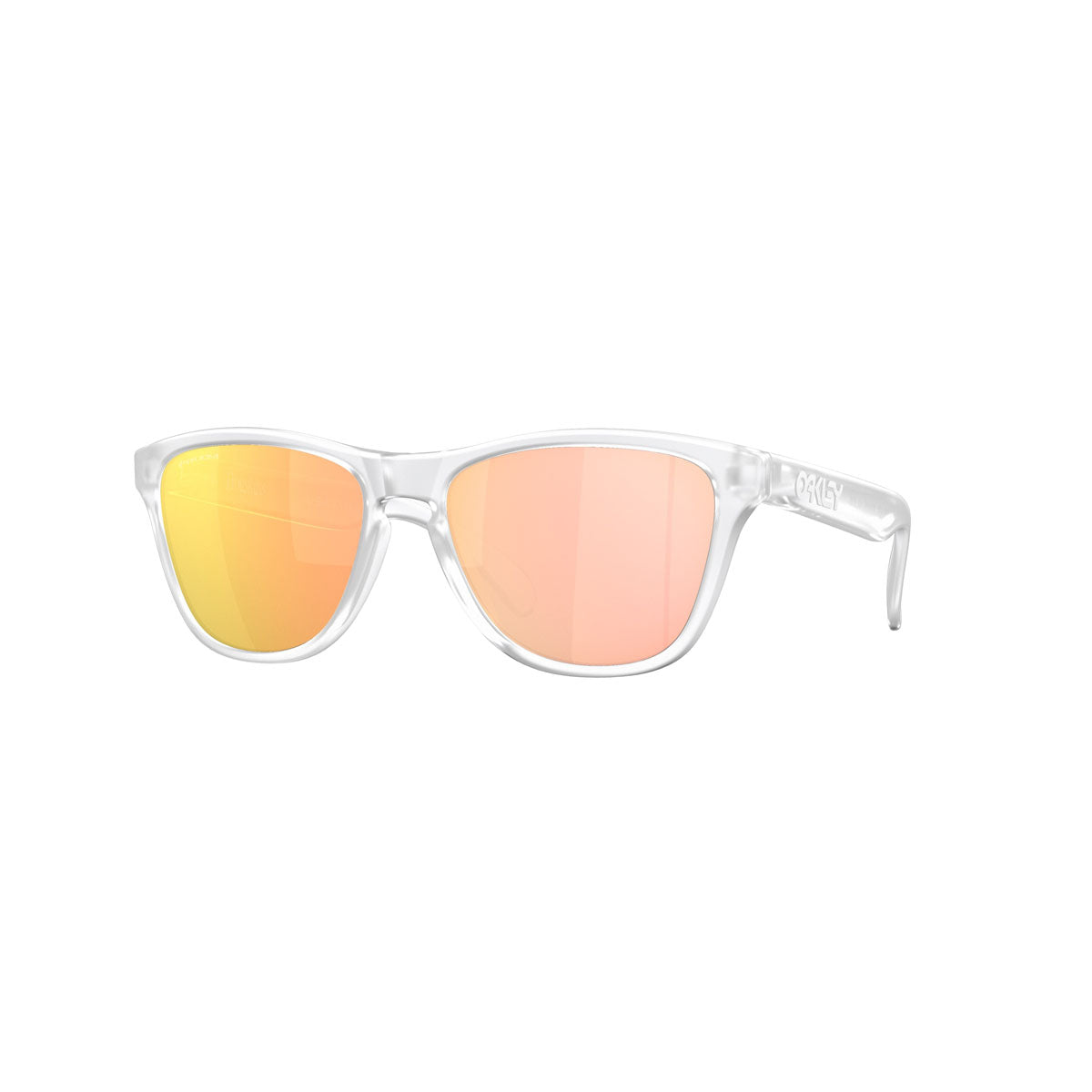 Oakley Youth Frogskins XS Sunglasses CLOSEOUT - Matte Clear/PRIZM Rose Gold