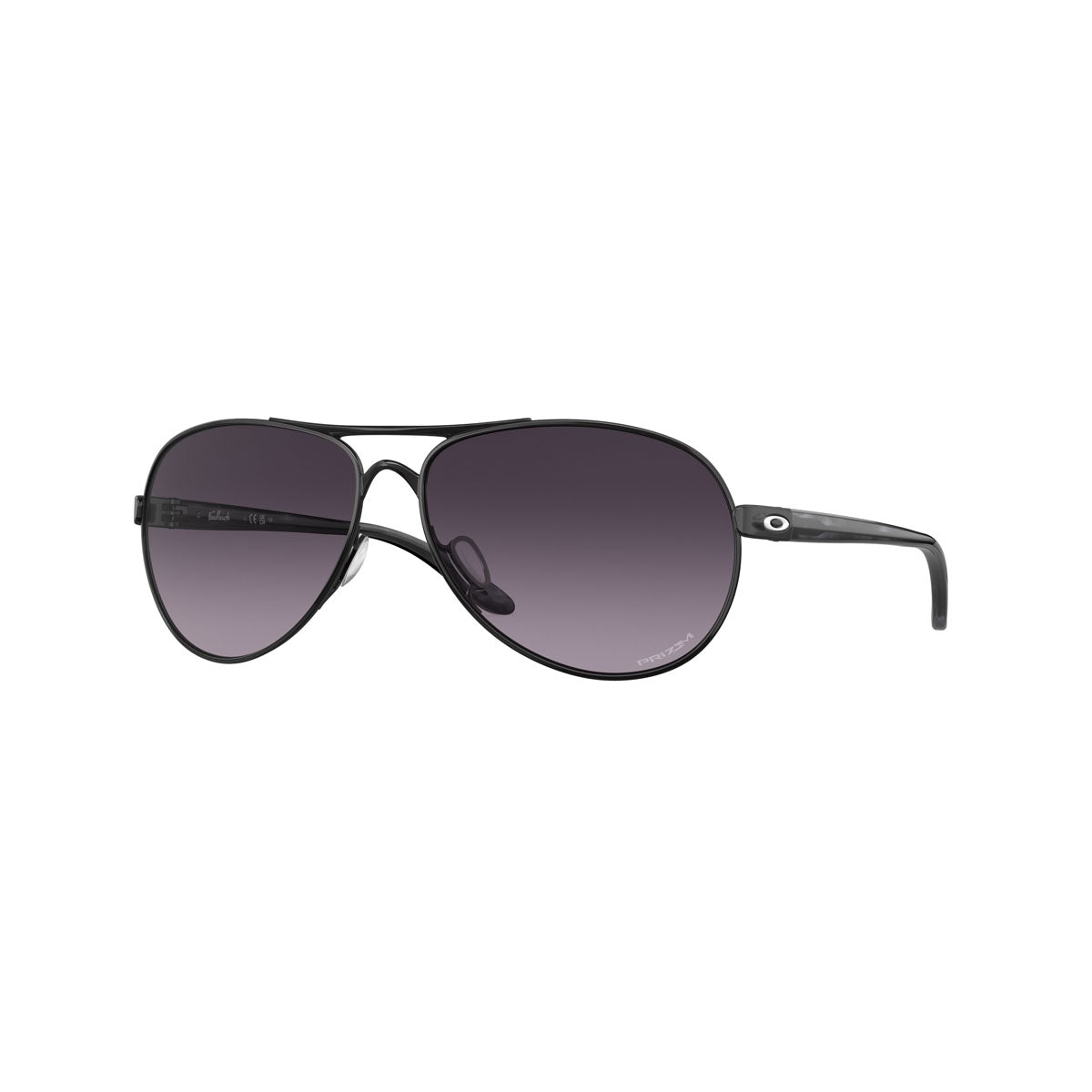 Oakley Womens Feedback Sunglasses - Satin Black/Prizm Grey Gradient