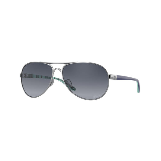 Oakley Feedback Polarized Sunglasses CLOSEOUT - Polished Chrome/Grey Gradient Polarized