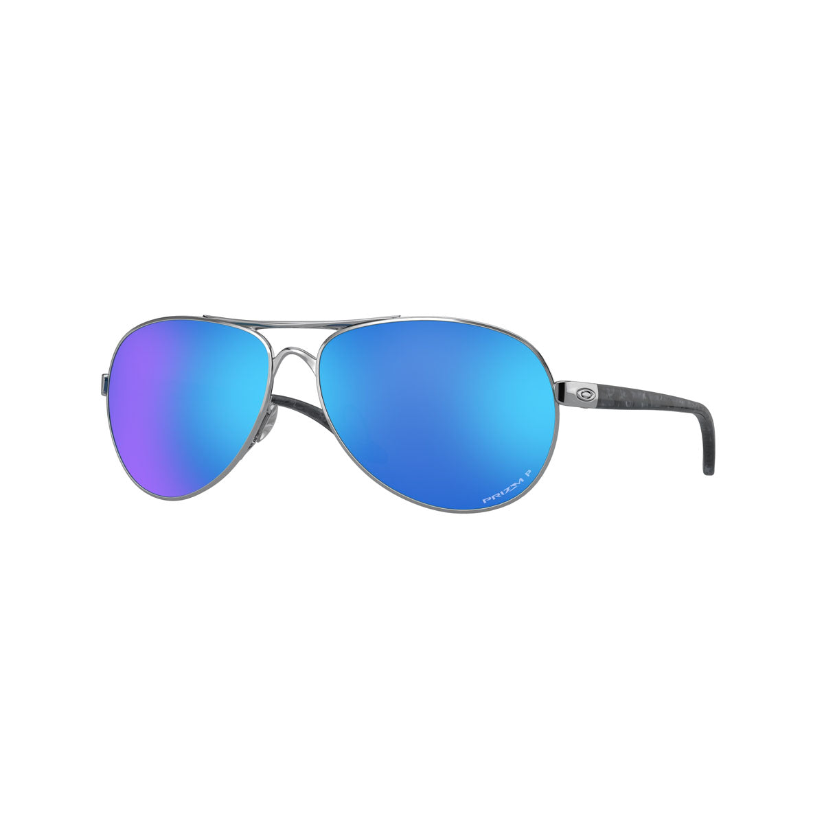 Oakley Womens Feedback Polarized Sunglasses - Polished Chrome/PRIZM Sapphire Polarized