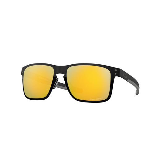 Oakley Holbrook Metal Polarized Sunglasses CLOSEOUT - Midnight Matte Black/PRIZM 24K Polarized