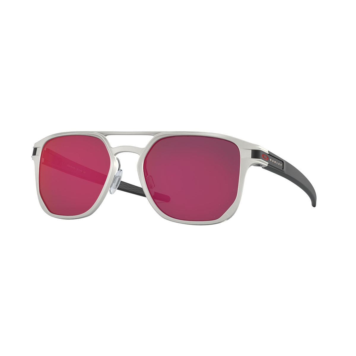 Oakey Latch Alpha Sunglasses CLOSEOUT - Matte Silver/Torch Iridium