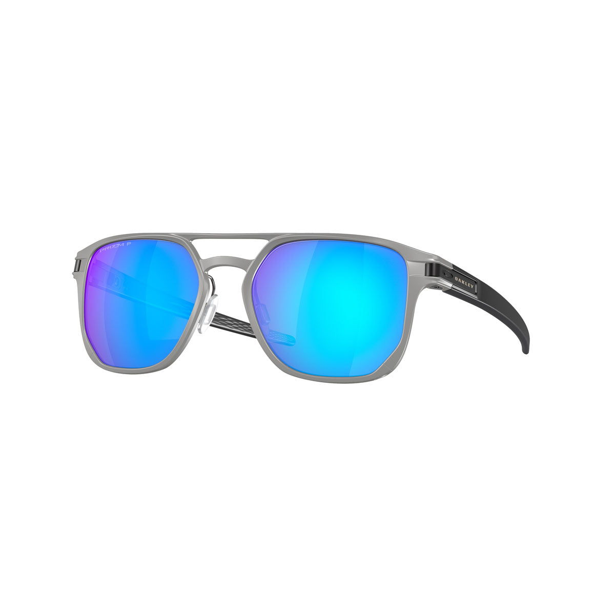 Oakey Latch Alpha Polarized Sunglasses CLOSEOUT - Matte Light Gunmetal/PRIZM Sapphire Polarized