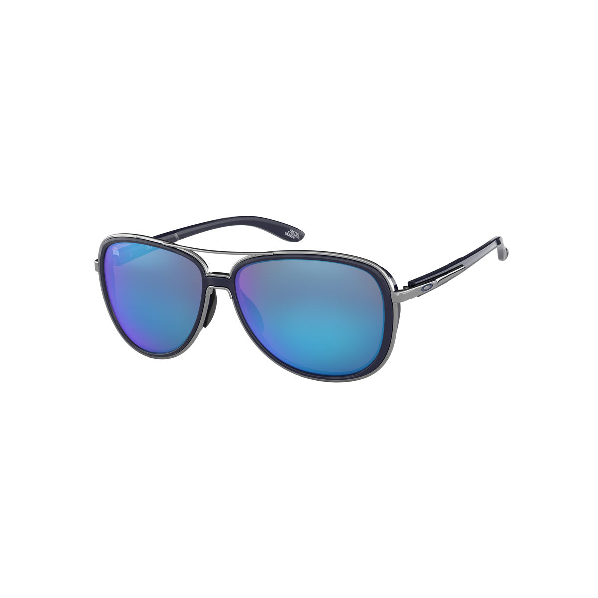 Oakley Split Time Sunglasses CLOSEOUT - Team USA Blue/Polished Chrome/PRIZM Sapphire