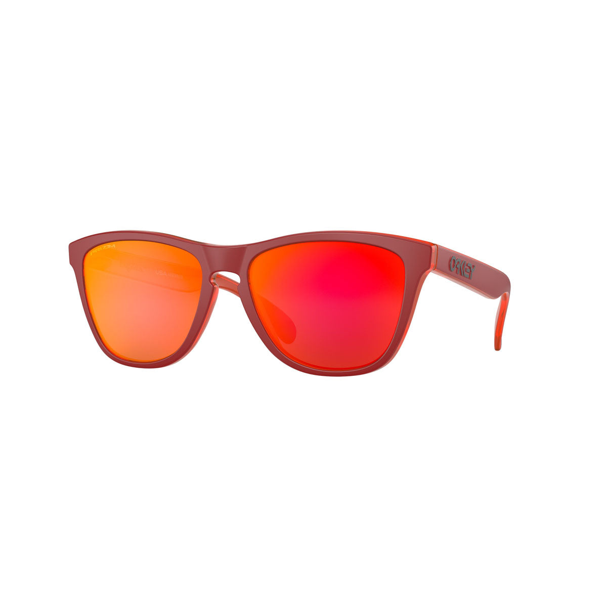 Oakley Frogskins Sunglasses CLOSEOUT - Matte Red/Translucent Orange/PRIZM Ruby Iridium