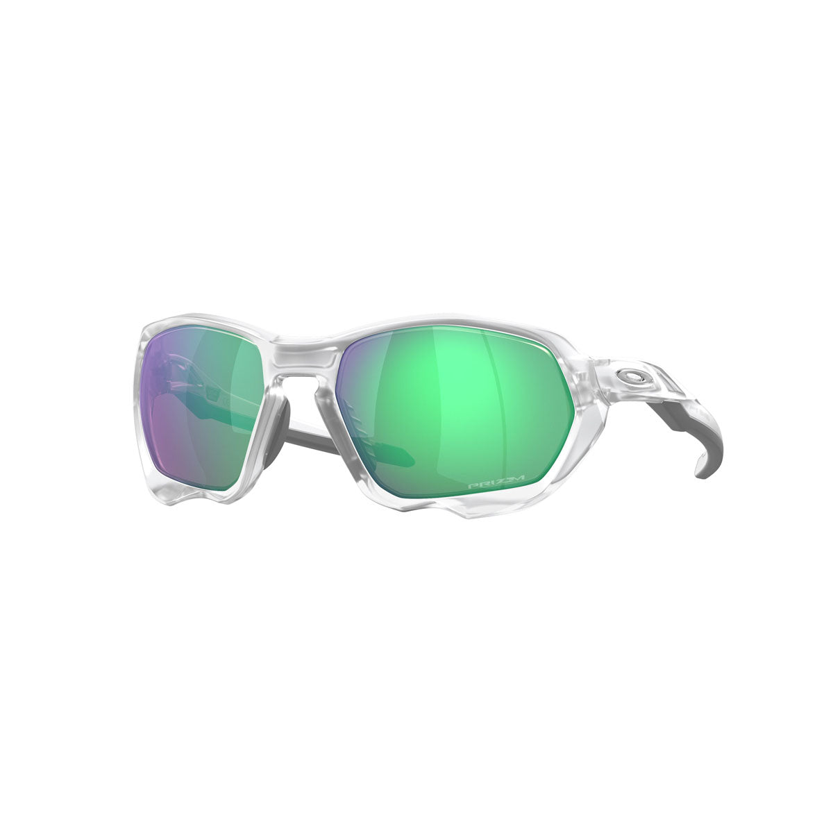 Oakley Plazma Sunglasses CLOSEOUT - Matte Clear/Prizm Road Jade