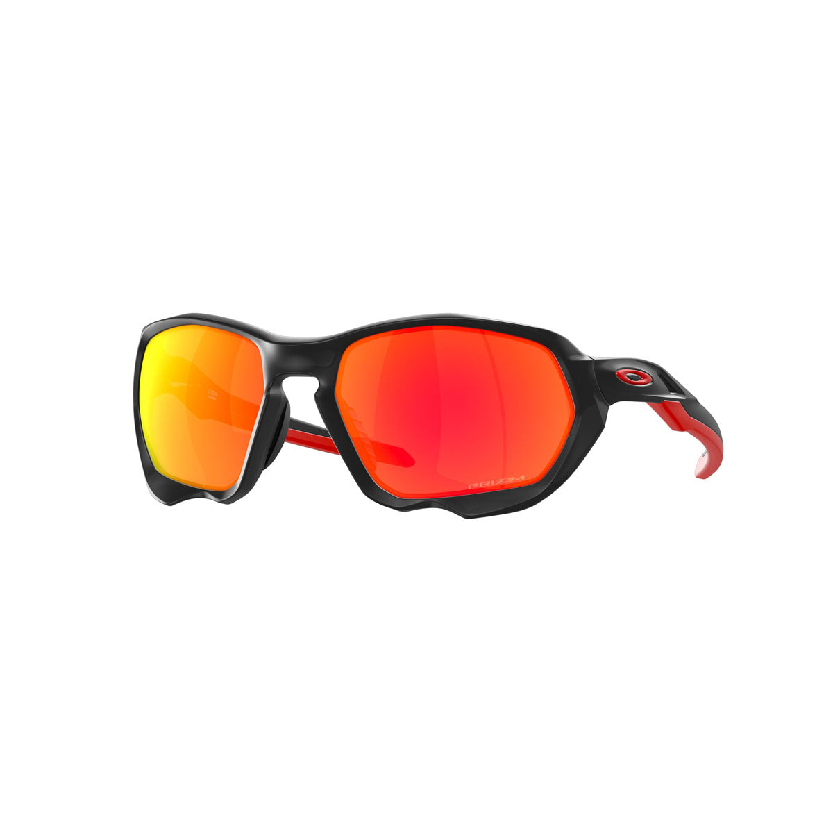 Oakley Plazma Sunglasses CLOSEOUT - Matte Black Ink/PRIZM Ruby