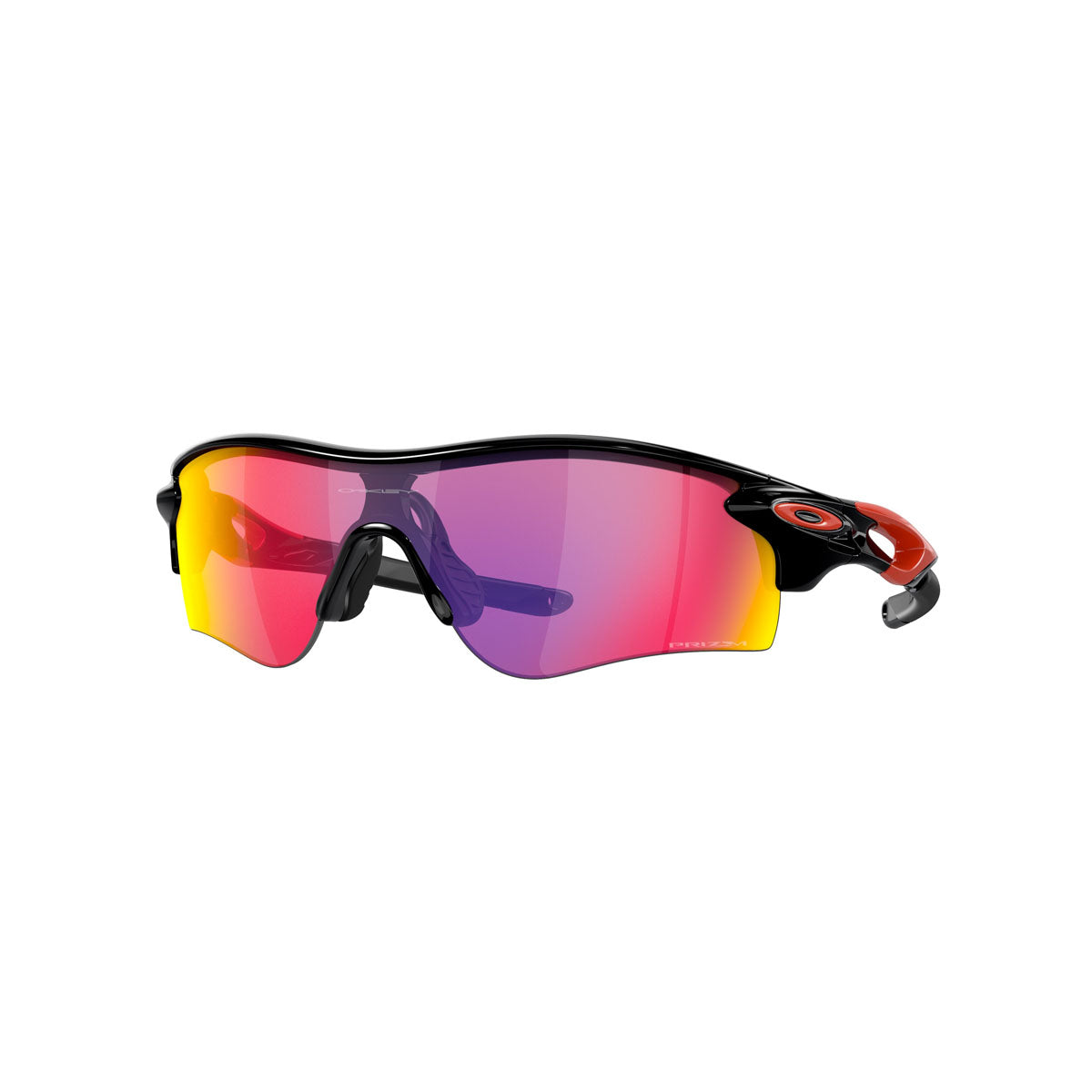 Oakley Asian Fit / Low Bridge Fit Radarlock Path Sunglasses - Polished Black/Red / PRIZM Road