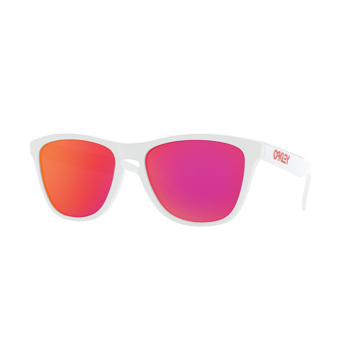 Oakley Asian Fit / Low Bridge Fit Frogskins Sunglasses CLOSEOUT - Polished White/Ruby Iridium