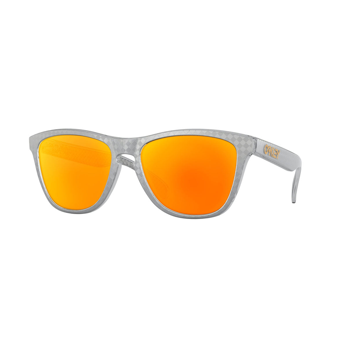 Oakley Asian Fit / Low Bridge Fit Frogskins Sunglasses CLOSEOUT - Checkbox Silver/Fire Iridium