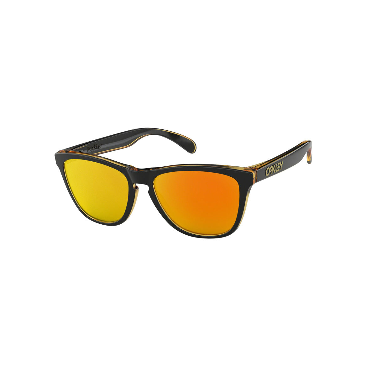 Oakley Asian Fit / Low Bridge Fit Frogskins Sunglasses CLOSEOUT - Matte Black/Translucent Yellow/Fire Iridium