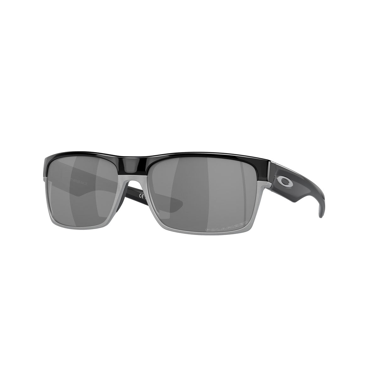 Oakley Asian Fit / Low Bridge Fit Two Face Polarized Sunglasses CLOSEOUT - Polished Black/Black Iridium Polarized