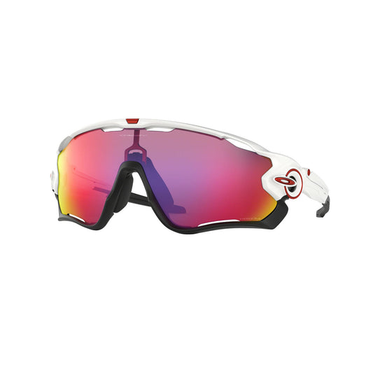 Oakley Asian Fit / Low Bridge Fit Jawbreaker Sunglasses CLOSEOUT - Polished White/PRIZM Road