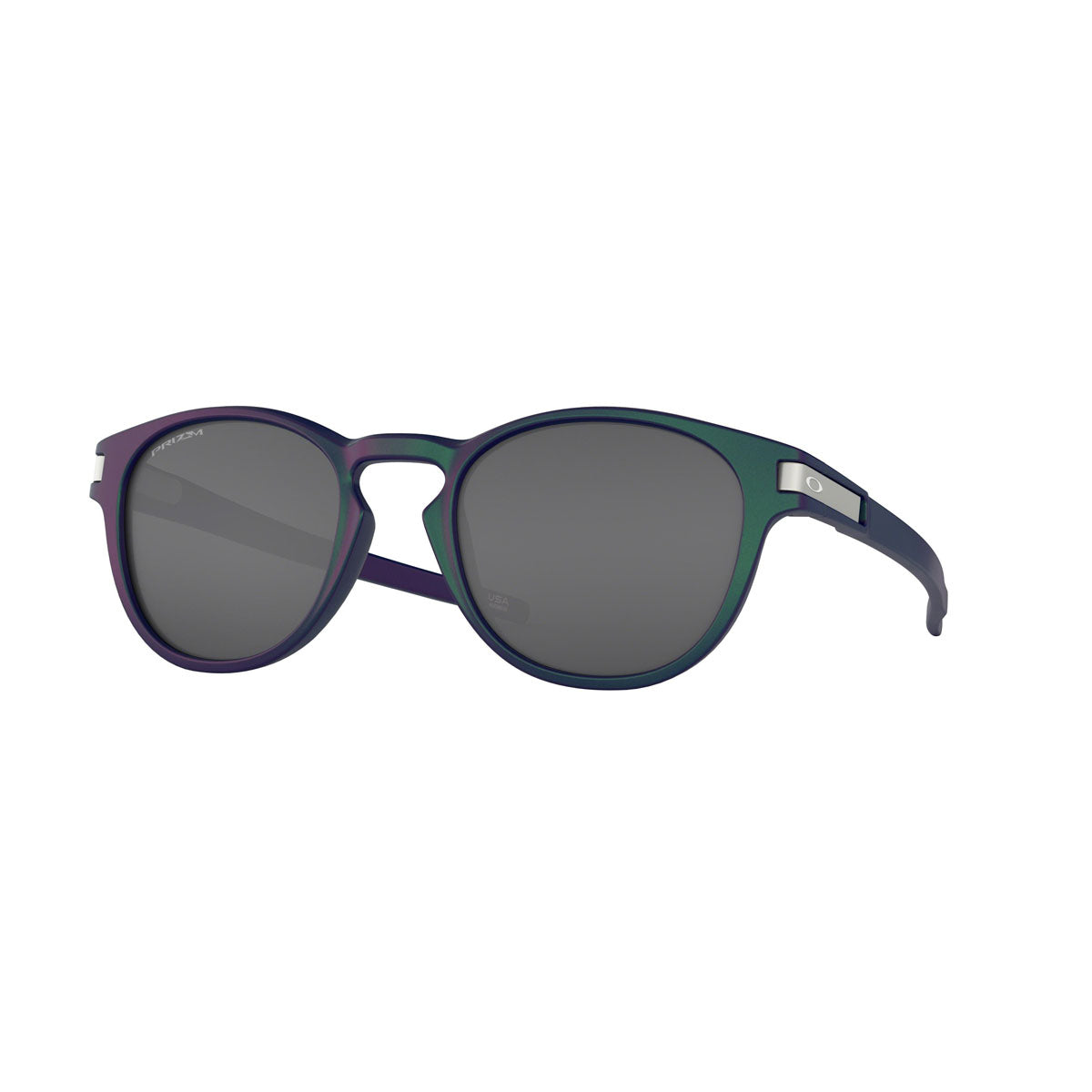 Oakley Asian Fit / Low Bridge Fit Latch Polarized Sunglasses CLOSEOUT - Green Purple Shift/PRIZM Black Polarized