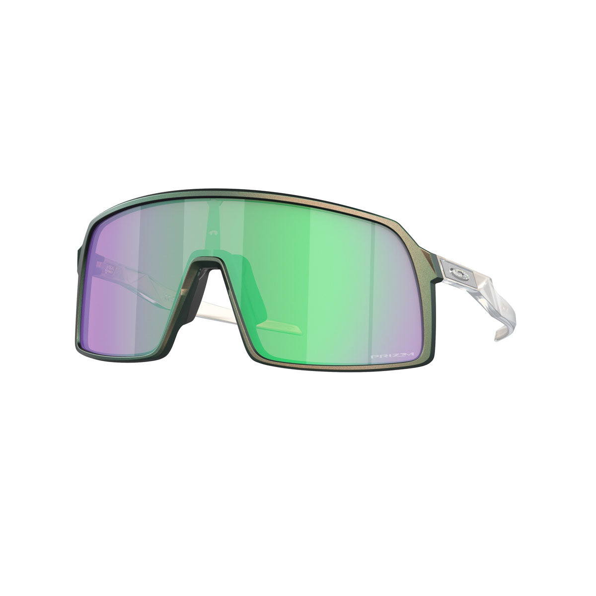 Oakley Sutro Sunglasses CLOSEOUT - Matte Silver Green Colorshift/Prizm Road Jade