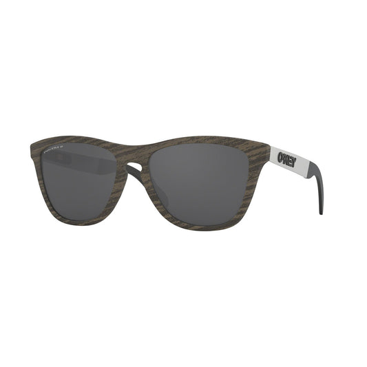 Oakley Asian Fit / Low Bridge Fit Frogskins Mix Polarized Sunglasses CLOSEOUT - Woodgrain/PRIZM Black Polarized