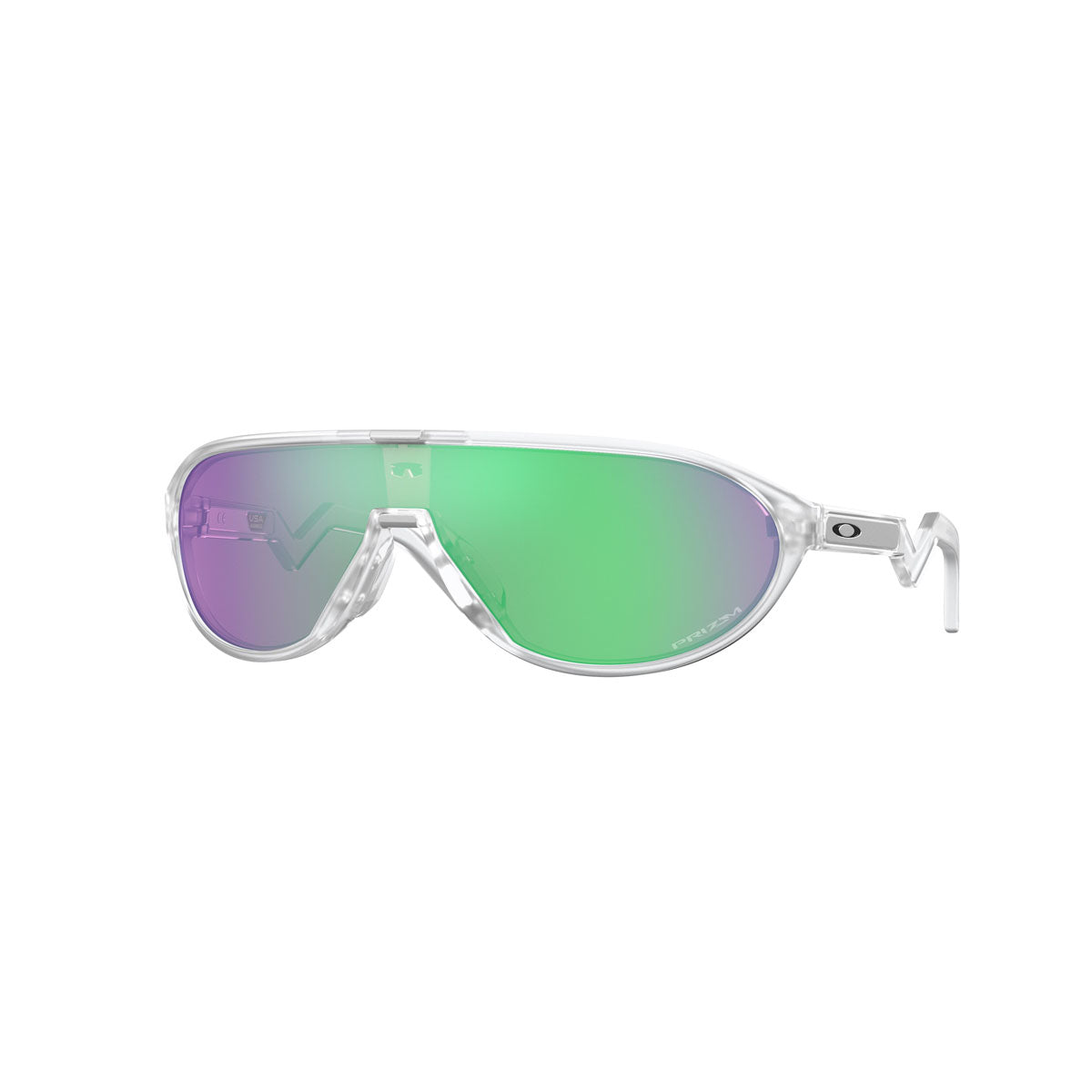 Oakley CMDN Sunglasses CLOSEOUT - Matte Clear/PRIZM Road Jade