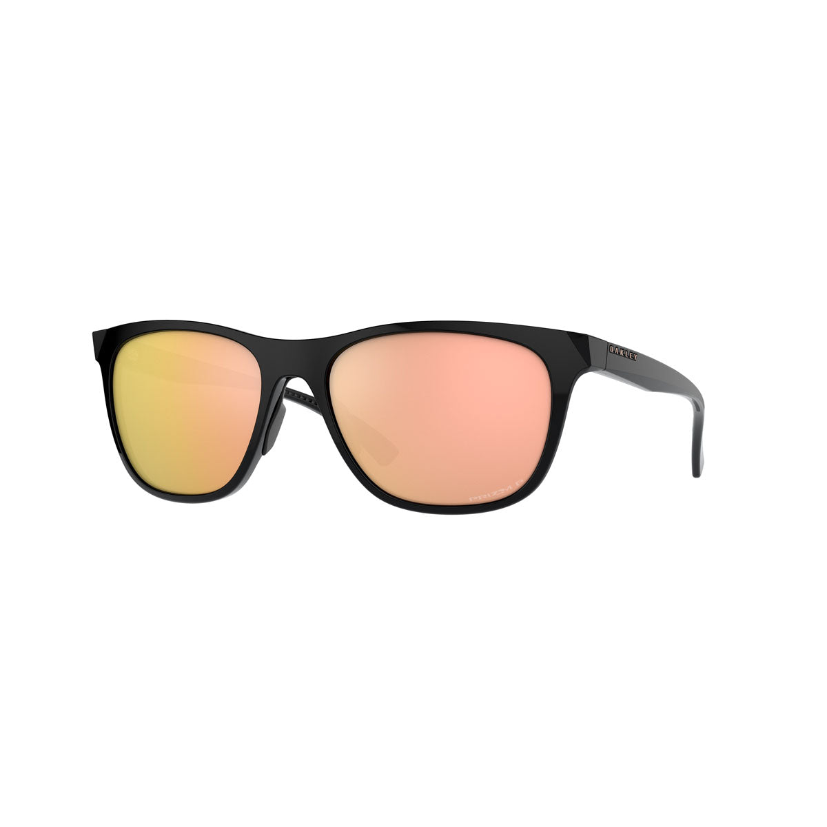 Oakley Womens Leadline Polarized Sunglasses - Polished Black/PRIZM Rose Gold Polarized