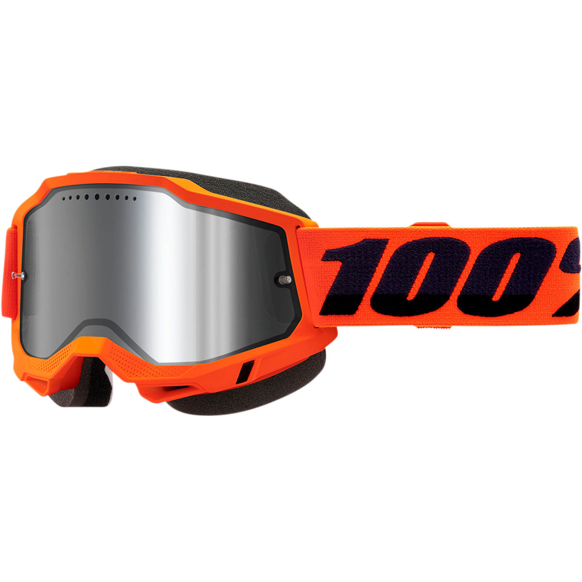 100% Accuri 2 Snow Goggles Neon Orange / Silver Mirror Lens