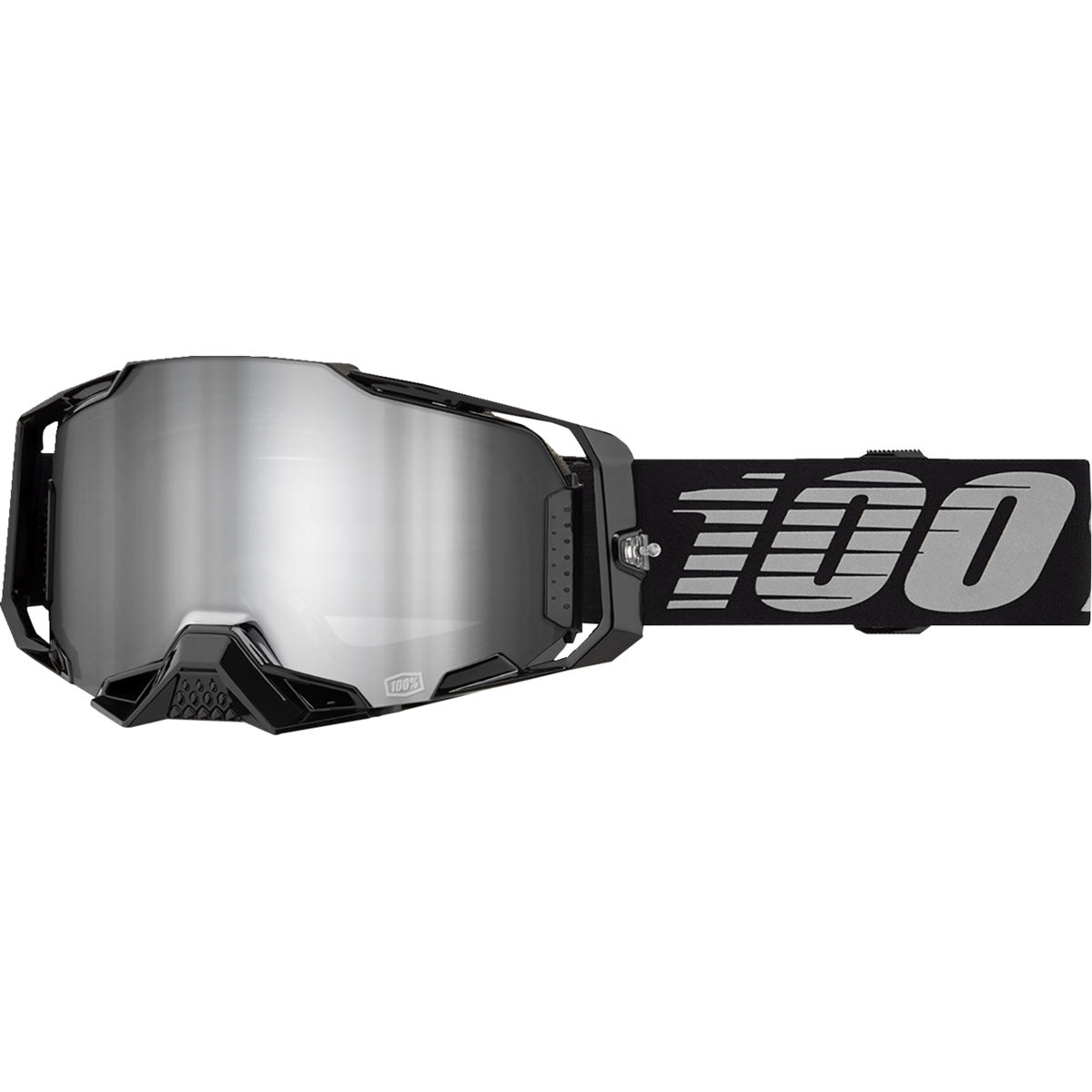 100% Armega Goggles Black / Silver Mirror Lens