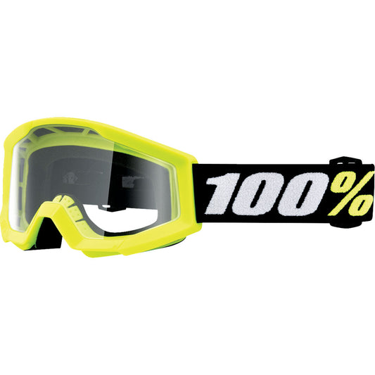 100% Strata Mini Goggles Yellow / Clear Lens