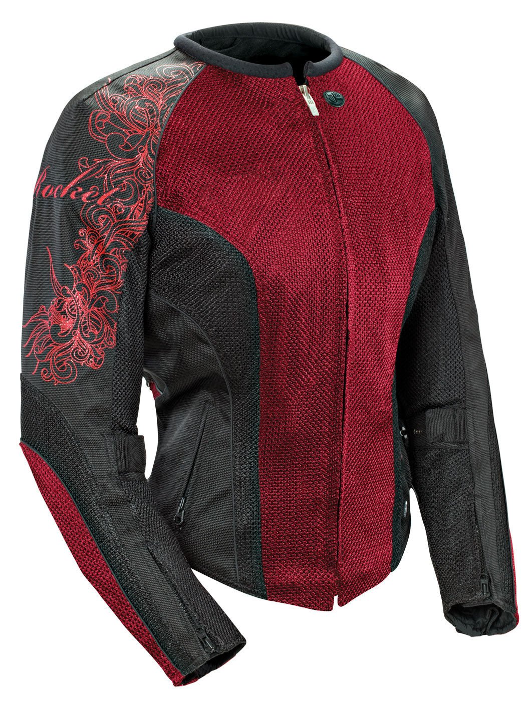 Joe Rocket Womens Cleo 2.2 Mesh Textile Jacket - Wine/Black/Black