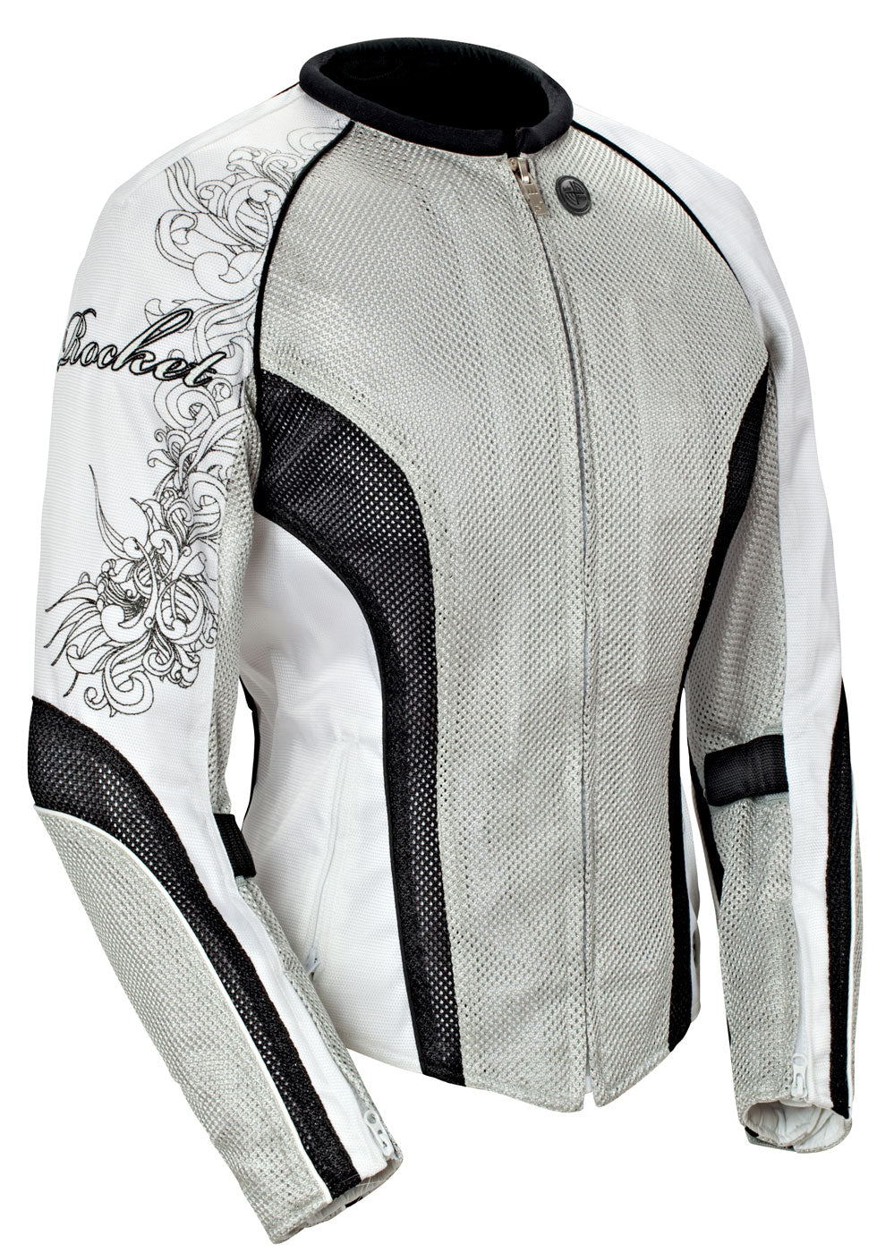 Joe Rocket Womens Cleo 2.2 Mesh Textile Jacket - Silver/Black/White