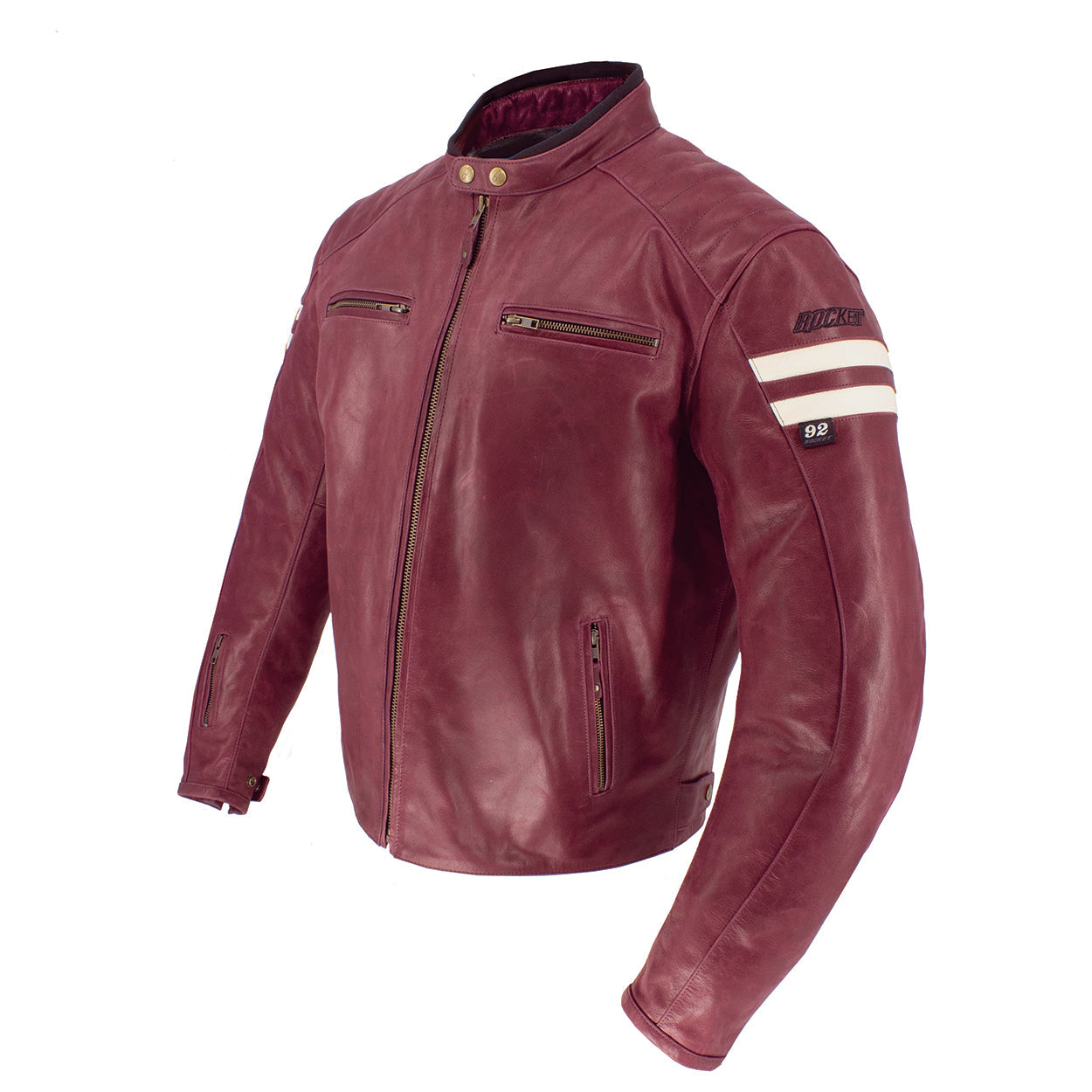 Joe Rocket Classic '92 Leather Jacket - Ox Blood/Cream