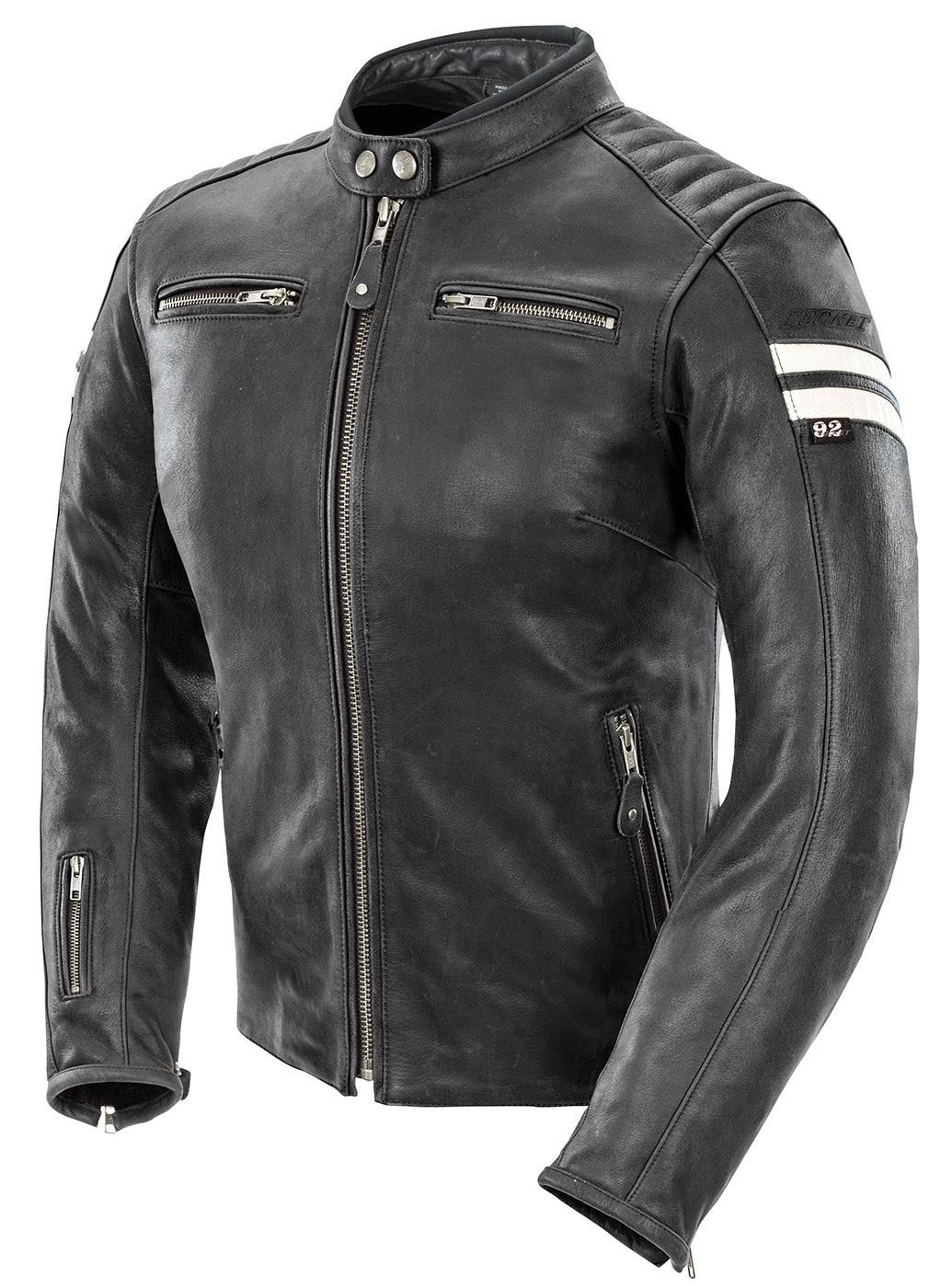 Joe Rocket Womens Classic '92 Leather Jacket - Black /White